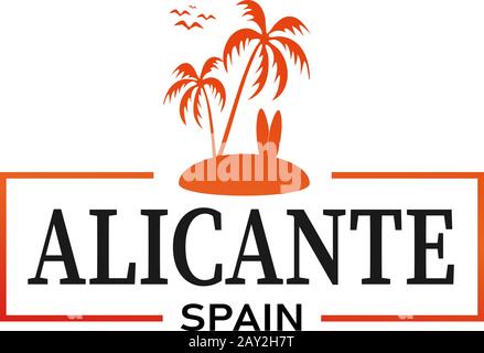 Alicante Espagne - vector illustration t-shirt logo design Illustration de Vecteur