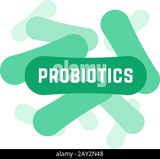 logo bactéries probiotiques vertes Illustration de Vecteur