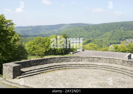 Vogelsang, Eifel, terrain de jeu et stand VIP, Ger Banque D'Images