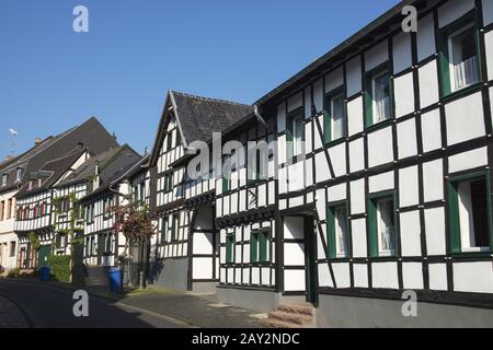 Maisons à colombages à Mechernich-Kommern, Eifel, Banque D'Images