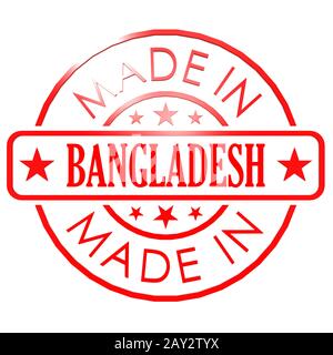 Sceau rouge made in Bangladesh Banque D'Images