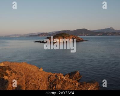 Lieux de voyage en France, hyères France, sur la côte et sur la plage Banque D'Images