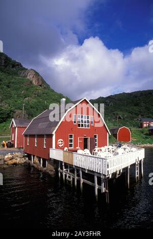 Restaurant près de Malnes, île de Langoya, Vesteralen, Norvège Banque D'Images