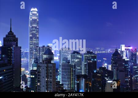 Hong kong at night Banque D'Images