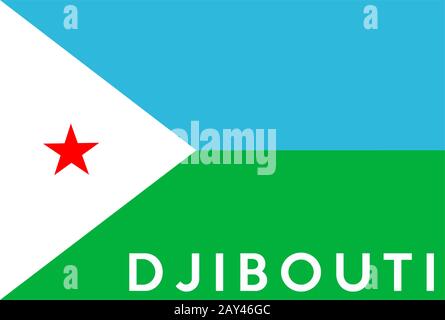 Pavillon de Djibouti Banque D'Images