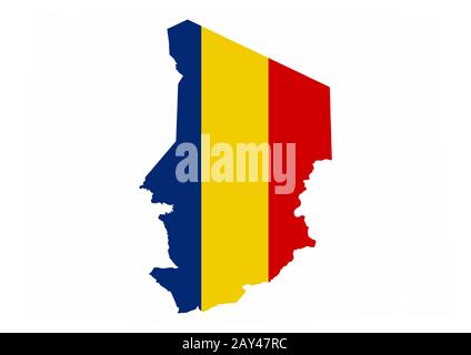 carte du drapeau du tchad Banque D'Images