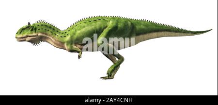 Majungasaurus était un dinosaure théropodes carnivore qui vivait à l'époque du Crétacé à Madagascar. Une espèce cousine pour le carnotaure, il avait une corne sur sa tête. Banque D'Images