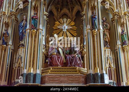 À L'Intérieur De L'Église Sainte-Trinité, Cracovie, Pologne Banque D'Images