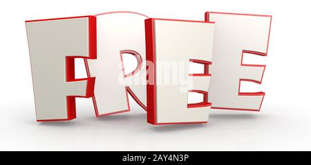 Mot libre avec fond blanc avec l'image hi-res rendus d'art qui pourrait être utilisé pour toute la conception graphique. Banque D'Images