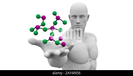 L'observation de l'homme Structure Molécule Banque D'Images