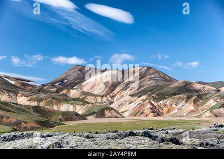 Mountains of Landmannalaugar in summer season, Iceland. Banque D'Images