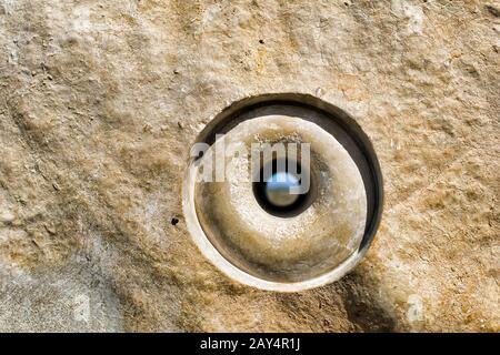 Paroi lisse de Levigated avec trou au milieu. Banque D'Images