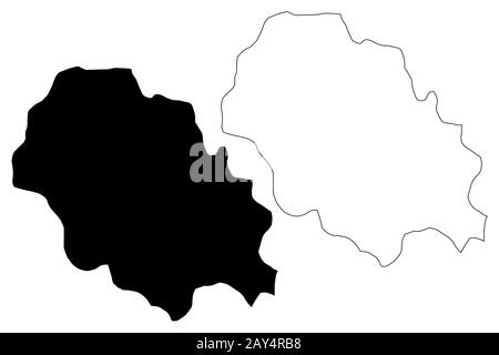 Municipalité de Caska (République de Macédoine du Nord, région statistique de Vardar) illustration vectorielle, esquisse de griffonnage carte de Caska Illustration de Vecteur