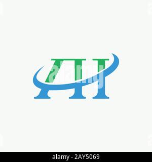 Modèle de conception initiale du logo ah ou ha Illustration de Vecteur