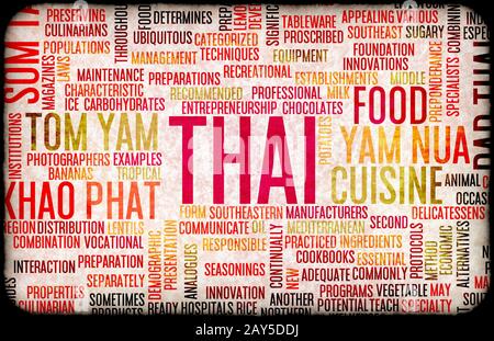 Menu de la nourriture thaïe Banque D'Images