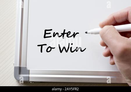 Inscrivez-vous pour gagner écrit sur tableau blanc Banque D'Images