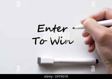 Inscrivez-vous pour gagner écrit sur tableau blanc Banque D'Images