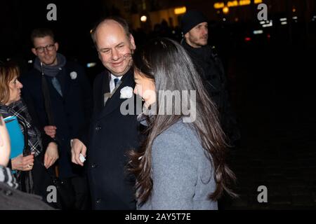 Dirk Hilbert, su Yeon Hilbert bei der Gedenkveranstaltung zum 75. Jahrestag der Zerstörung Dresdens im Zweiten Weltkrieg / 130220 Banque D'Images