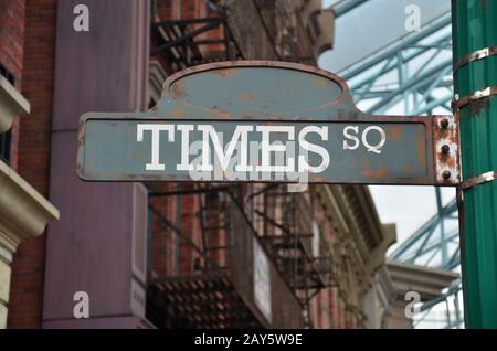 Image d'une plaque de rue pour Times Square, New York Banque D'Images