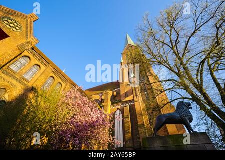 Brunswick Lion à Cathédrale de Schwerin, Mecklembourg Poméranie occidentale, Allemagne Banque D'Images