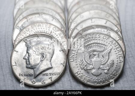 Kennedy 40% Argent Demi-Dollars Banque D'Images