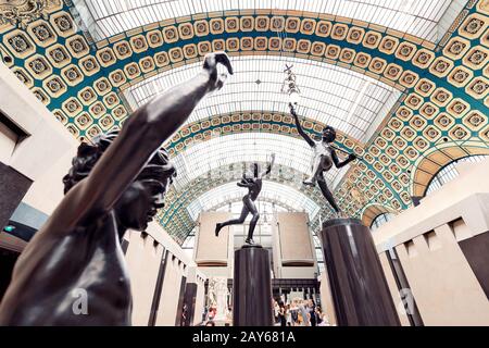 27 juillet 2019, Paris, France : célèbre statue de Hippolyte Moulin à l'intérieur du Musée d'Orsay Banque D'Images