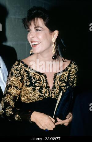 La princesse Caroline de Monaco arrive au Château Chambord pour dîner avec le prince et la princesse de Galles lors de leur tournée royale de France le 19 novembre Banque D'Images