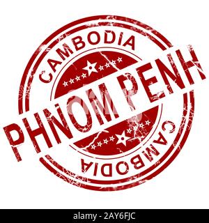 Phnom Penh rouge stamp Banque D'Images