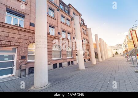 04 août 2019, Nuremberg, Allemagne : la célèbre rue de Nuremberg consacrée aux droits de l'homme universels Banque D'Images