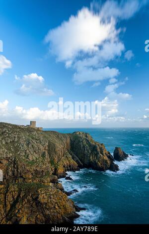 Pleinmont Observation Tower, Guernsey, Îles Anglo-Normandes, Royaume-Uni Banque D'Images