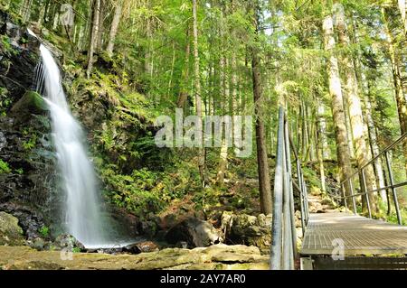 À la cascade de Zweribach dans la forêt noire de Simonswald, en Allemagne, Upper Falls Banque D'Images