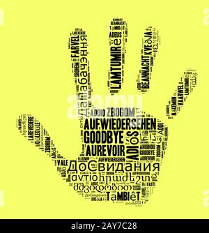 Au revoir mot dans différentes langues Banque D'Images