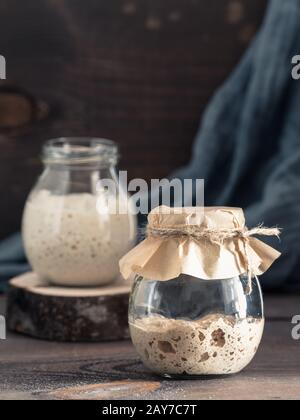 Levain de seigle et de blé Banque D'Images