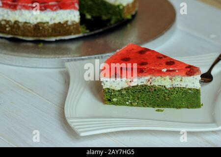 Gateau Au Melon D Eau Gateau Aux Epinards Creme Et Gelee Gateau Delicieux Et Sain Gateau Colore Gateau Avec Copeaux De Chocolat Gateau A La Creme Photo Stock Alamy