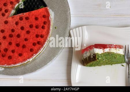 Gateau Au Melon D Eau Gateau Aux Epinards Creme Et Gelee Gateau Delicieux Et Sain Gateau Colore Gateau Avec Copeaux De Chocolat Gateau A La Creme Photo Stock Alamy