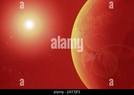 Apocalypse, Armageddon, planète morte brûlée par le soleil, les éléments de cette image sont fournis par la NASA Banque D'Images