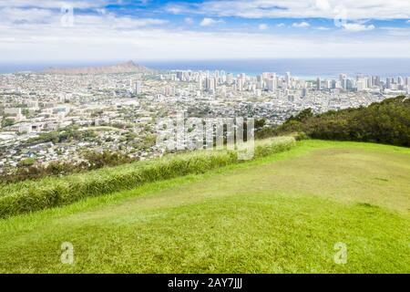 hawaii oahu waikiki, tête de diamant, vue sur l'océan Banque D'Images