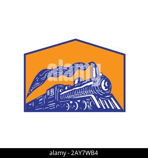 Locomotive vapeur Train venant Crest Retro Banque D'Images