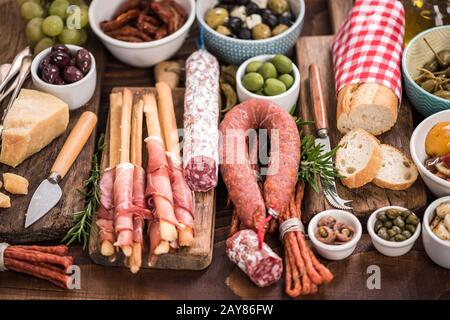 Cuisine faite pour partager avec des amis, tapa espagnol Banque D'Images