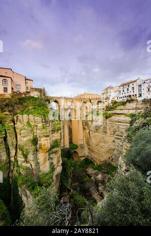 New Bridge ou Puente Nuevo à Ronda, Espagne Banque D'Images