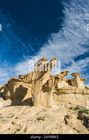 Formations naturelles de roches érosives à Bolnuevo, Espagne Banque D'Images