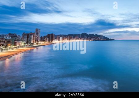 Vue panoramique sur le paysage urbain de Benidorm Banque D'Images