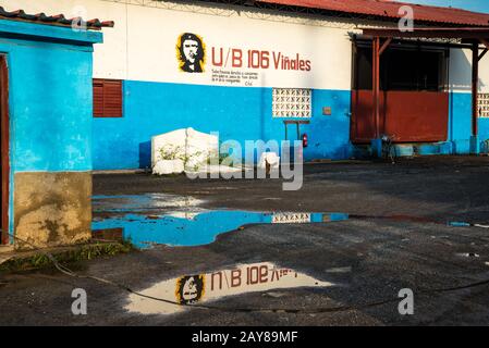 Che Guevara peinture sur vieux mur de bâtiment Banque D'Images