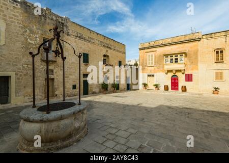 Place de la ville de Mdina, Malte Banque D'Images