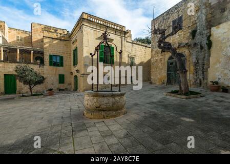 Place de la ville de Mdina, Malte Banque D'Images