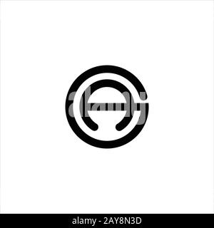 Modèle de conception initiale du logo ah ou ha Illustration de Vecteur