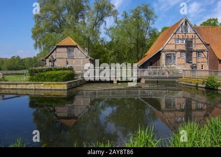 Prince-évêque grains moulin à eau à Nienborg. Banque D'Images