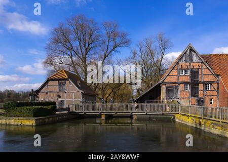 Prince-évêque grains moulin à eau à Nienborg. Banque D'Images