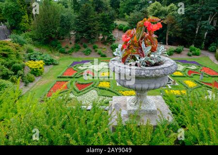 Beaux jardins au Lyme Hall dans Peak District, Cheshire, Royaume-Uni Banque D'Images