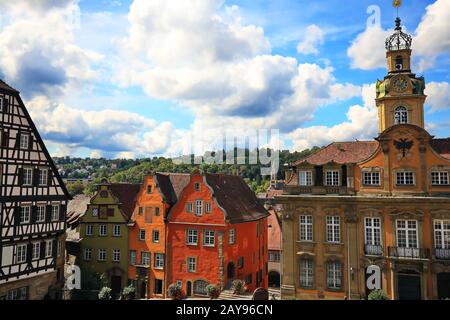 Schwäbisch Hall est une ville d'Allemagne avec de nombreuses attractions historiques Banque D'Images